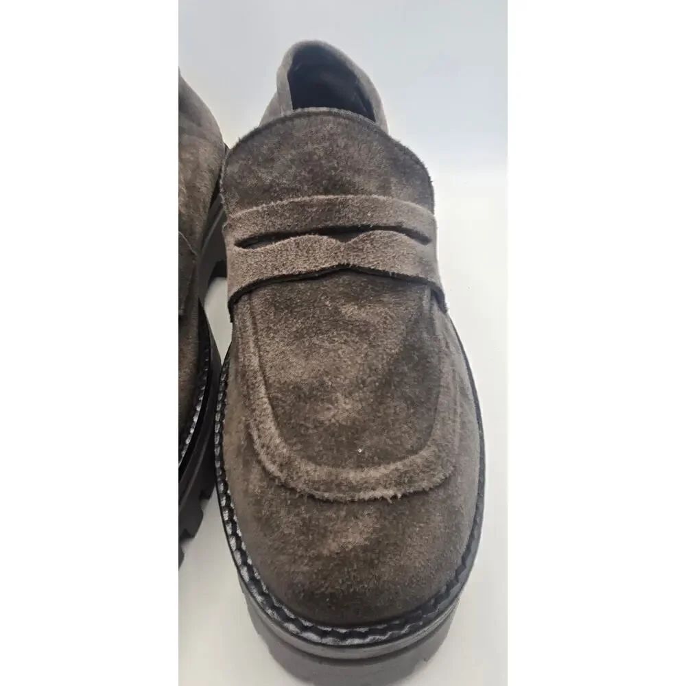 Gianluca Pisati Grey Suede Ladies's Slip on Loafers Size 40 - US Size 9.5